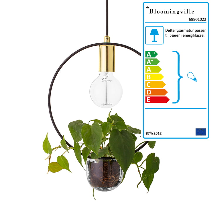 Bloomingville – Flowerpot pendel, rund i metal/guld