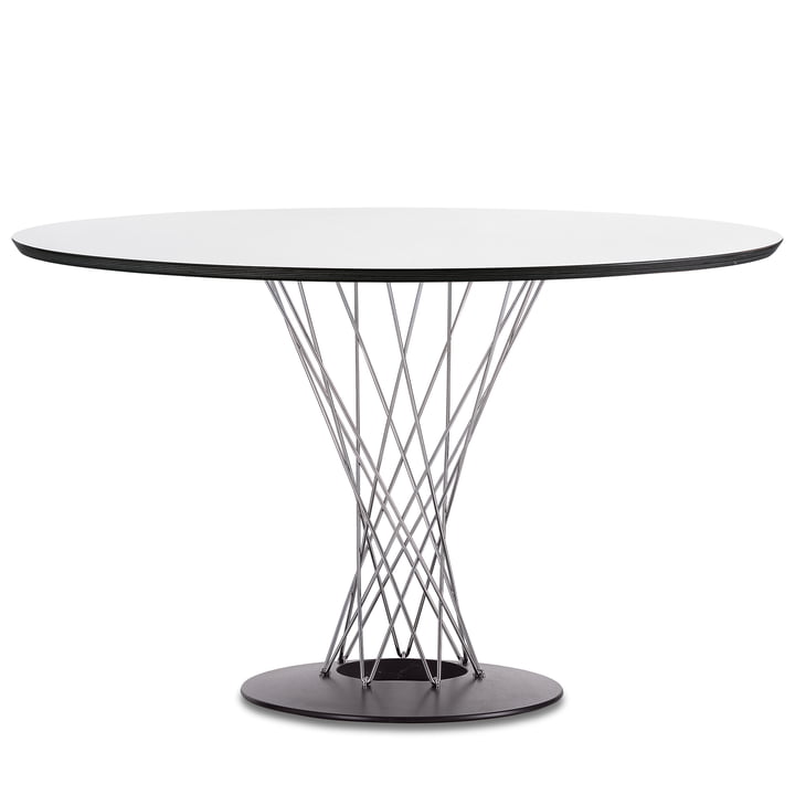 Vitra – spisebord designet af Isamu Noguchi, Ø 121 cm, hvid/krom
