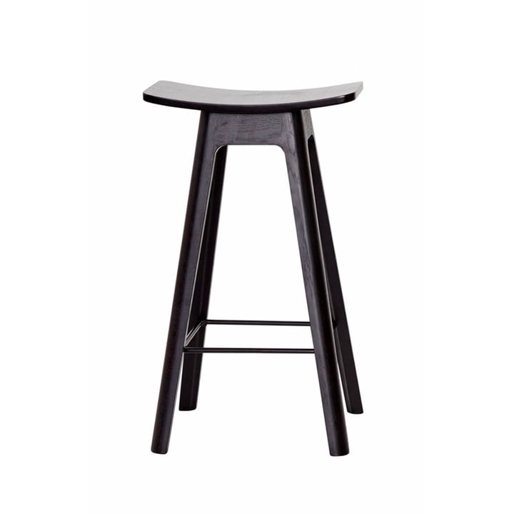 Andersen Furniture – HC1 barstol H 67 cm, sort stel/sæde i sort finer/sort fodstøtte