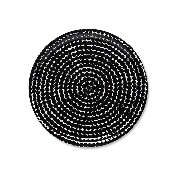 Marimekko – Räsymatto bakke, rund Ø 31 cm i sort/hvid