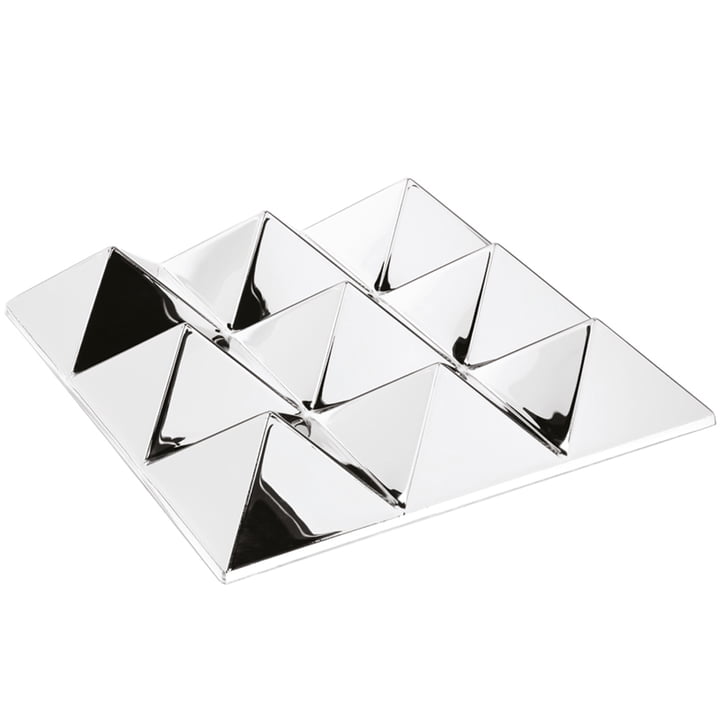Verpan – Mirror skulpturer, 9 pyramider, sølv/spejl