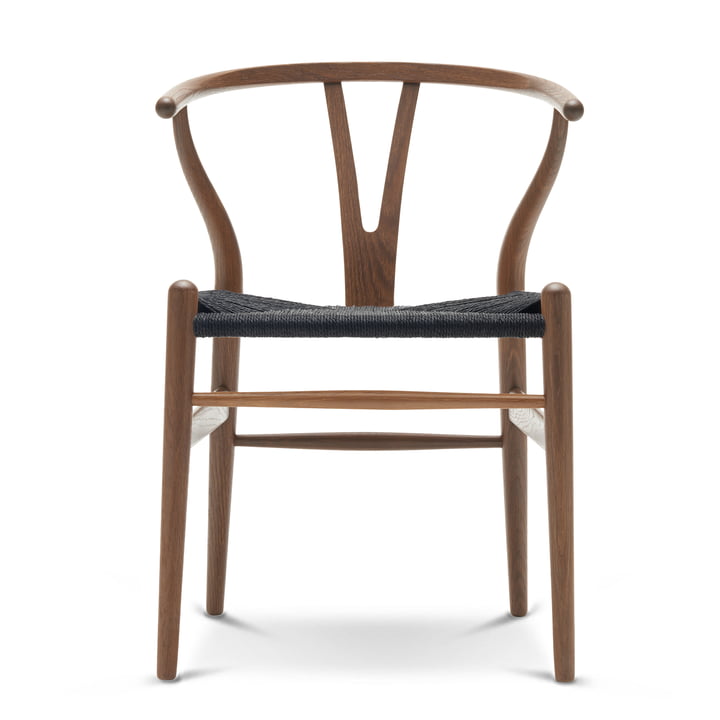 Carl Hansen - CH24 Wishbone Chair, røget bejdset eg / sort vævning