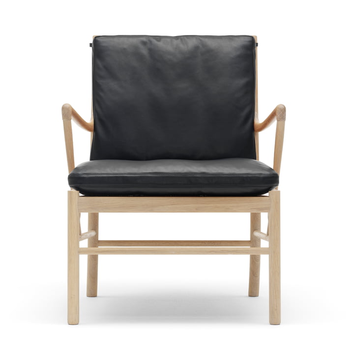 Carl Hansen - OW149 Colonial Chair, sæbebehandlet eg / sort læder