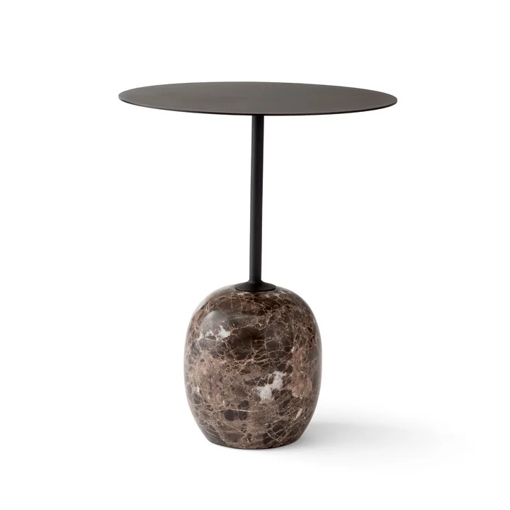 Lato sidebord H 50 cm Ø 40 cm fra & Tradition i Warm Black / Emparador marmor