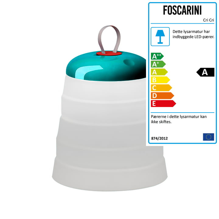 Foscarini – Cri Cri batteridrevet lampe, grøn