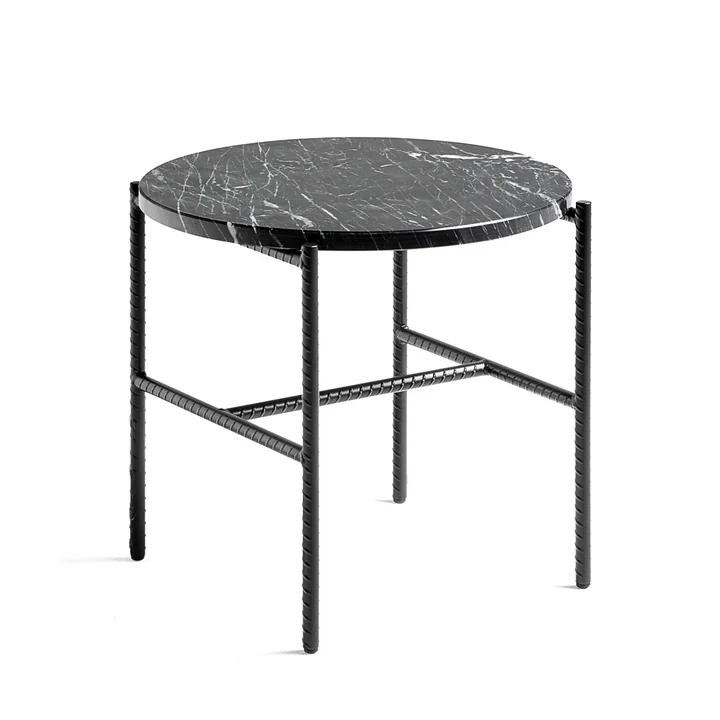 HAY – Rebar sidebord, Ø 45 x H 40,5 cm, marmor/sort