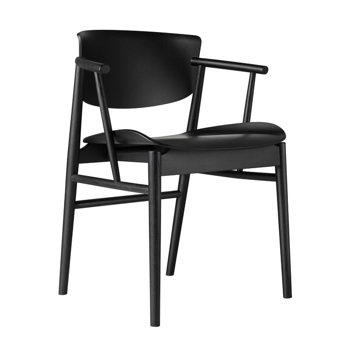 Fritz Hansen – N01 stol med armlæn, sortlakeret eg