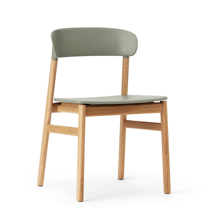 Normann Copenhagen - Herit stol, eg / støvet grøn