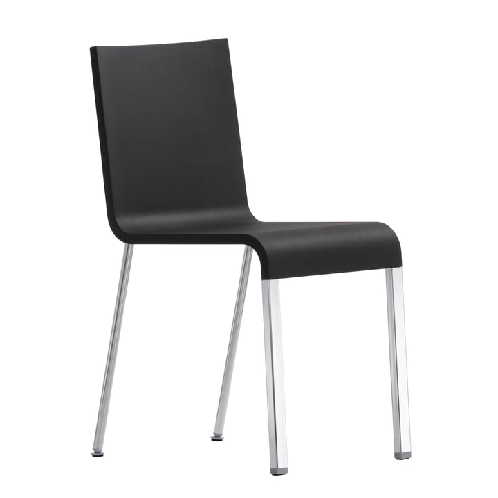 Vitra - .03 stol ikke stabelbar, sølv (RAL 9006) / basic mørk