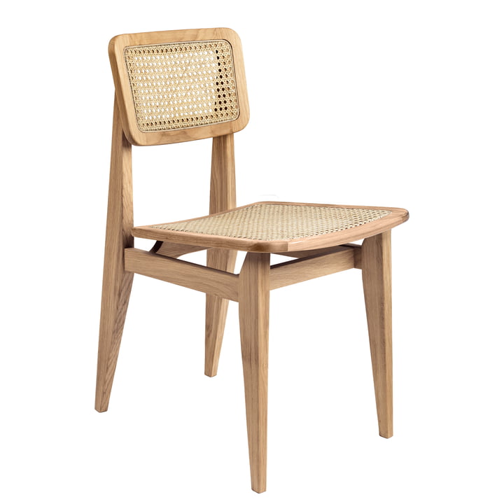 Gubi – C-Chair spisebordsstol, fransk barberflet, olieret eg