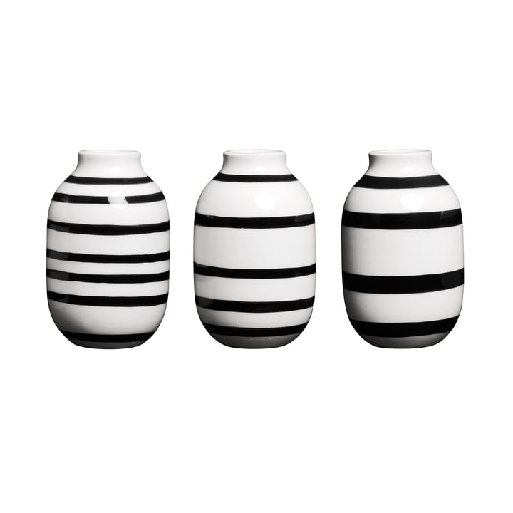 Omaggio vase miniature H 8 cm, sort (sæt med 3) fra Kähler Design