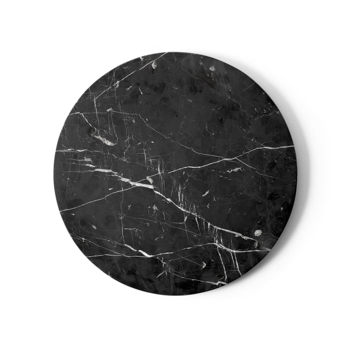Bordplade til Androgyne sidebord Ø 42 cm fra Audo i sort marmor