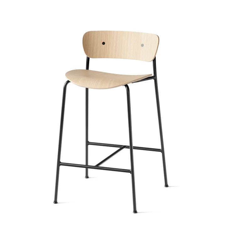 Pavilion barstol AV7 by & tradition - H 85 cm, sort / lakeret eg