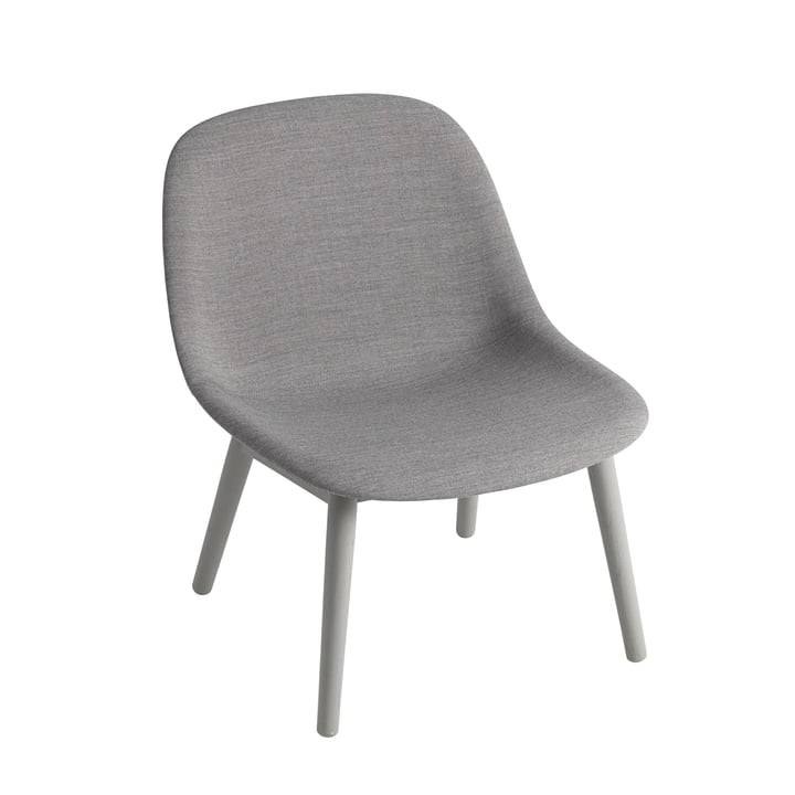 Fiber Lounge Chair Wood Base af Muuto i grå / grå eg (Remix 133)