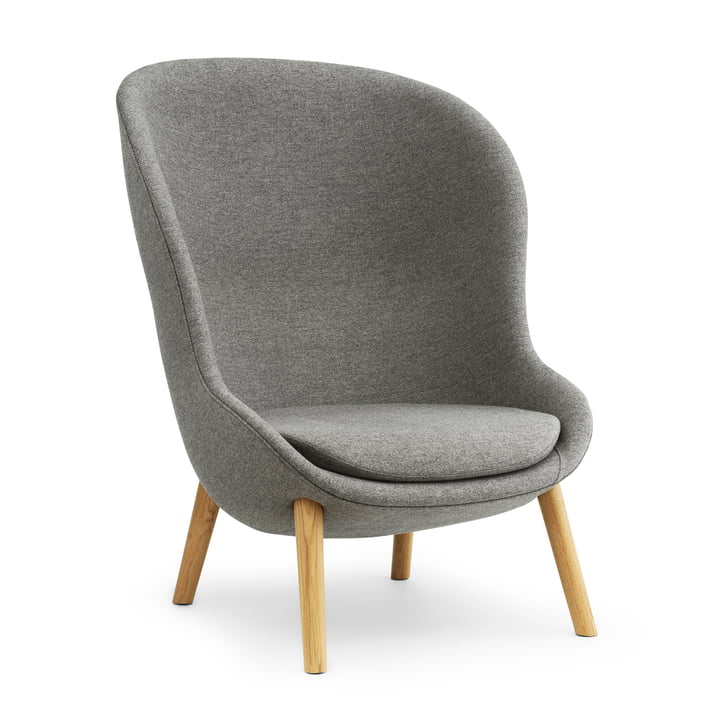Hyg Lounge Chair High af Normann Copenhagen - eg / grå (Flax MLF26)