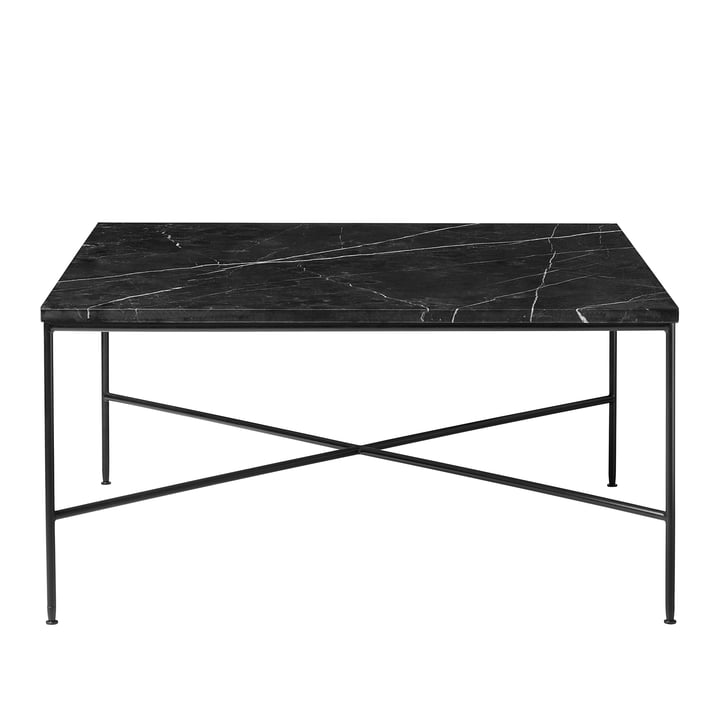 Fritz Hansen - Planner sofabord, 80 x 80 cm, sort/marmorplade kul