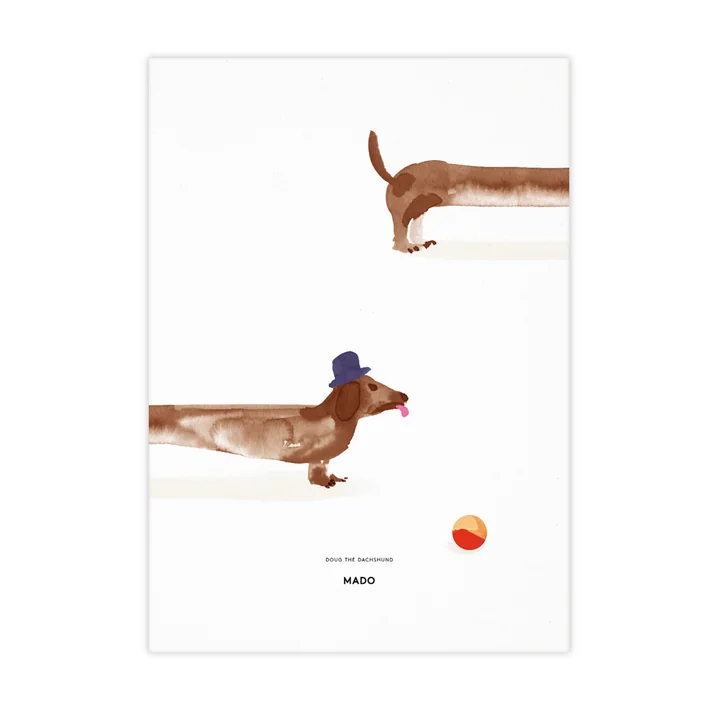 Doug Dachshund fra Paper Collective, 50 x 70 cm