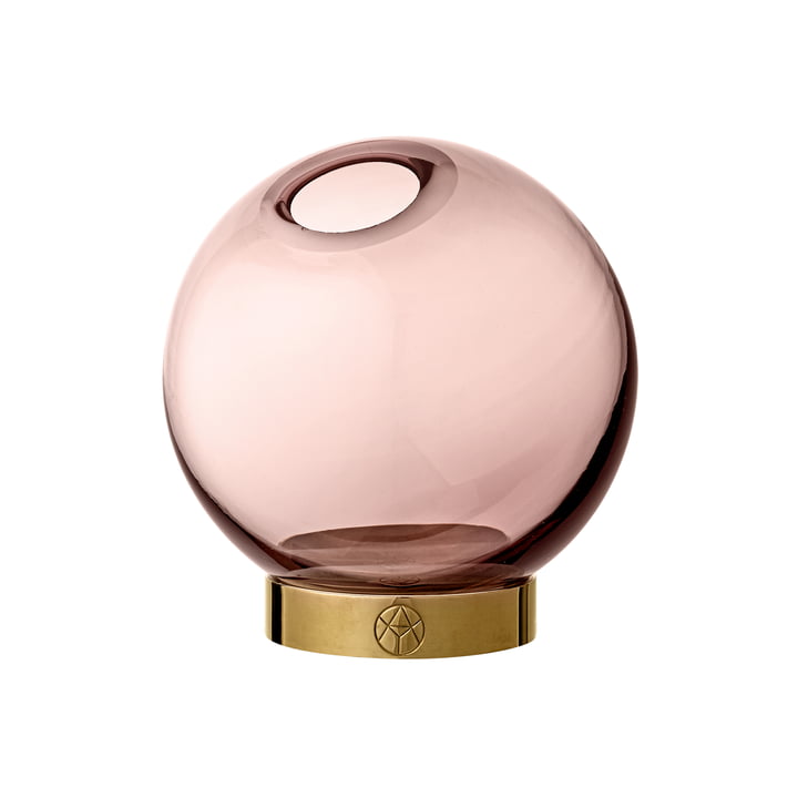 Globe vase mini, Ø 10 x H 10 cm i rosa / guld AYTM