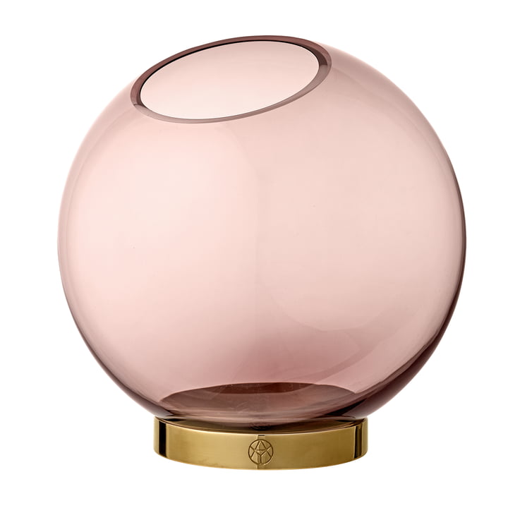 Globe vase stor, Ø 21 x H 21 cm i rosa / guld AYTM
