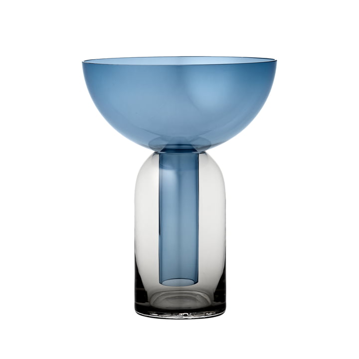 Torus vase, sort / marineblå af AYTM
