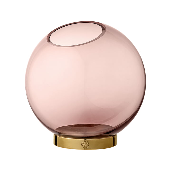 Globe vase medium Ø 17 x H 17 cm x AYTM i rosa / guld