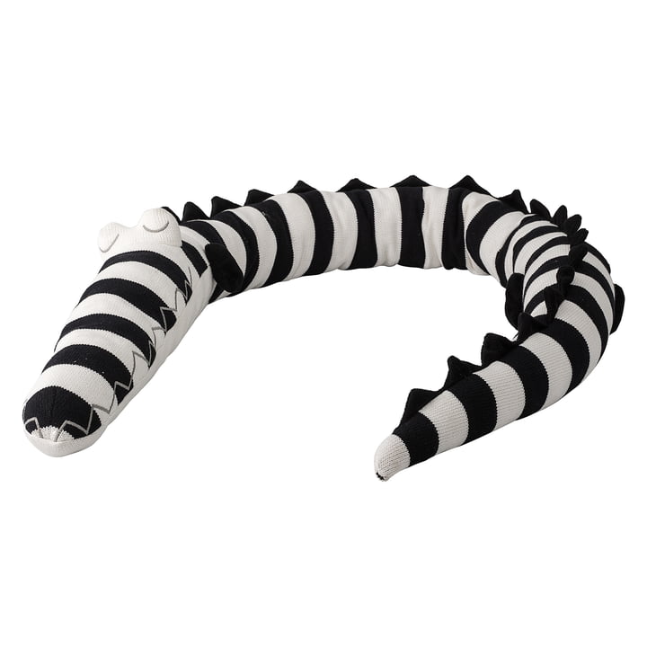 Crocodile snus legetøj af Bloomingville, Ø 13 x L 190 cm i sort / hvid