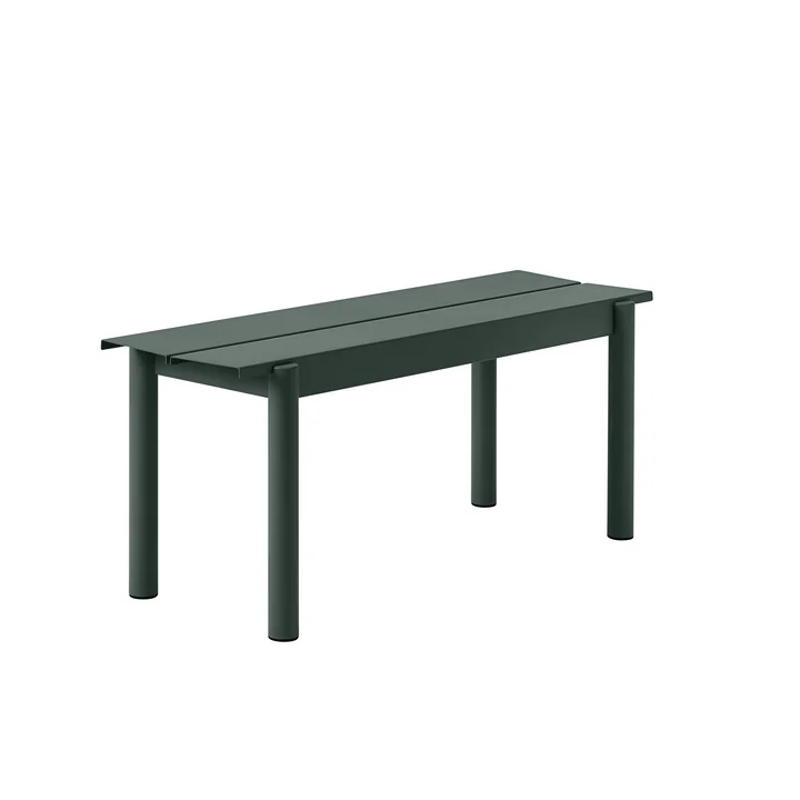 Linear Steel stålbænk 110 cm i mørkegrøn fra Muuto