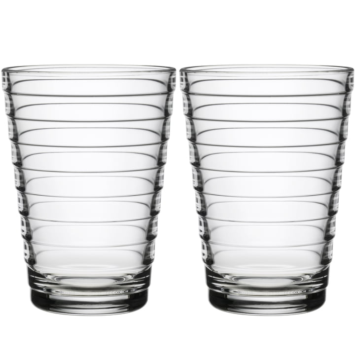 Aino Aalto glas med lang drik 33 cl fra Iittala i klart (sæt med 2)