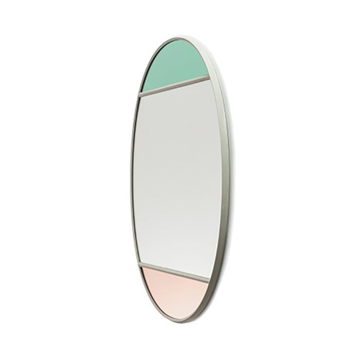 Vitrail vægspejl oval 50 x 60 cm fra Magis i lysegrå / flerfarvet