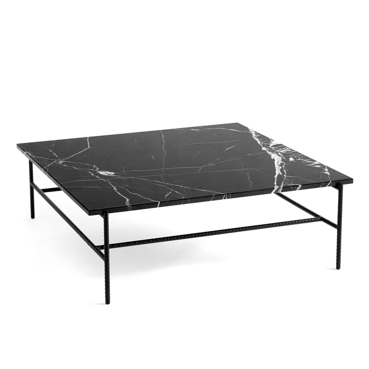 Rebar Sofabord 100 x 104 cm fra Hay i marmor/sort