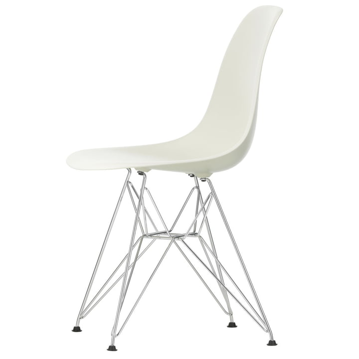 Eames Plastic Side Chair DSR fra Vitra i krom/sten