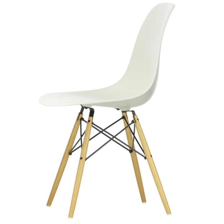 Eames Plastic Side Chair DSW fra Vitra i gullig ahorn/sten