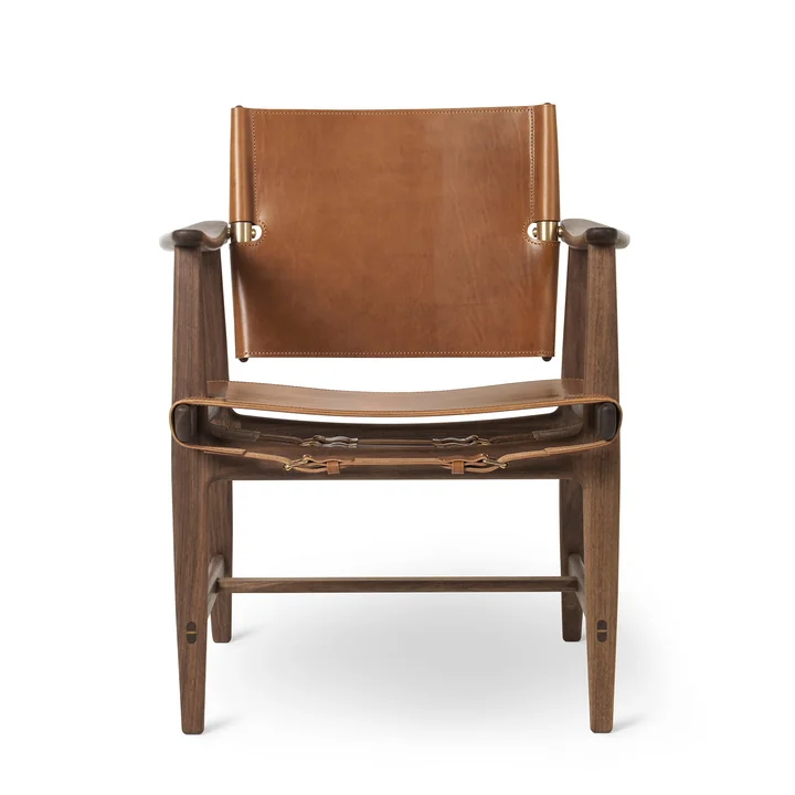 BM1160 Huntsman Stol, Valnød Olieret / Sadel Leather Cognac (Armatur Brass) af Carl Hansen