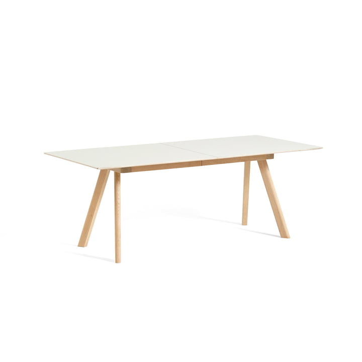 Copenhague CPH30 udtrækkeligt spisebord, L 160/310 x B 80 x H 74 cm, matlakeret eg / linoleum off white af Hay