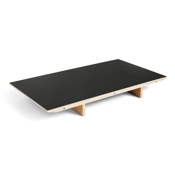 CPH30 til CPH30 udtrækkeligt spisebord, 50 x 80 cm, overflade: sort linoleum / kant: matlakeret krydsfiner af Hay