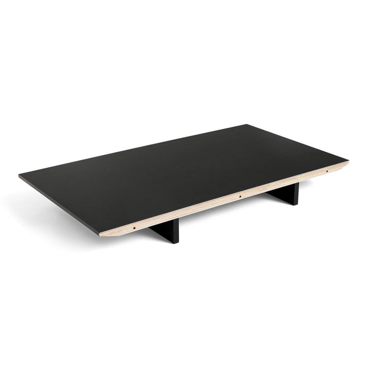 CPH30 til CPH30 udtrækkeligt spisebord, 50 x 80 cm, overflade: sort linoleum / kant: sortbejdet krydsfiner af Hay