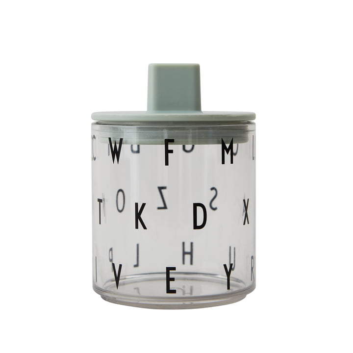 Drikkevedhæng til AJ Kids Personal drikkeglas fra Design Letters i grøn med glas