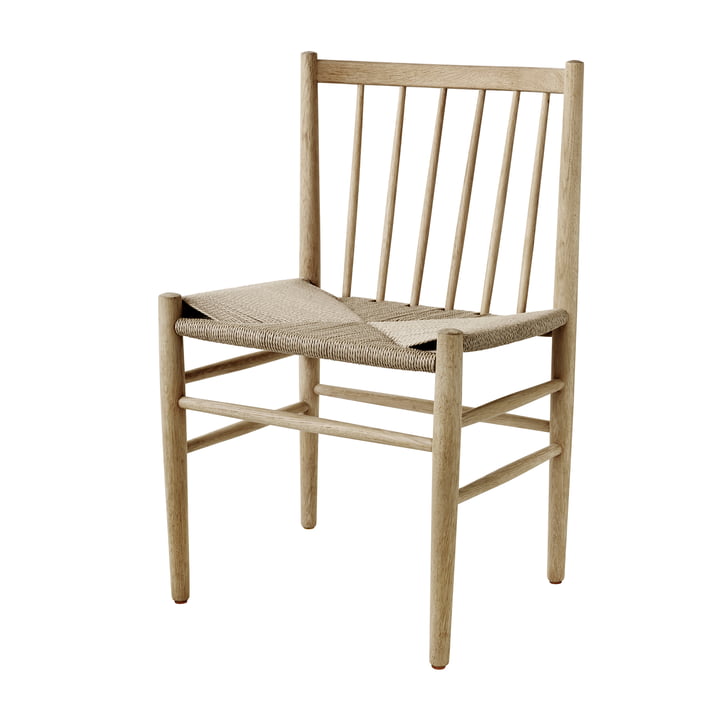 J80 stol, matlakeret eg / naturvæv fra FDB Møbler