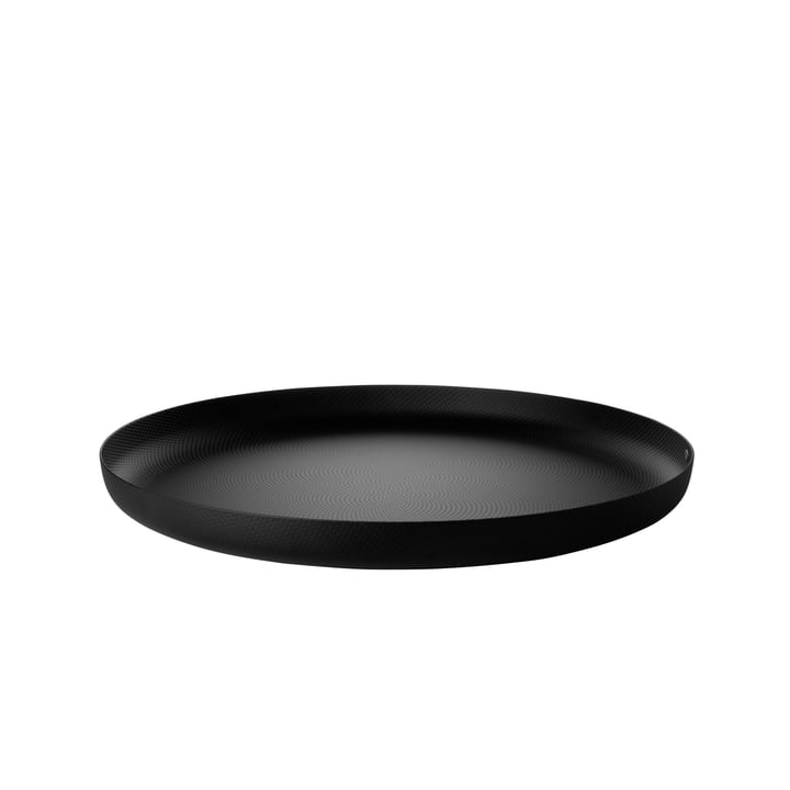 Bakke Ø 35 x H 3 cm af Alessi i sort med relieffdekoration
