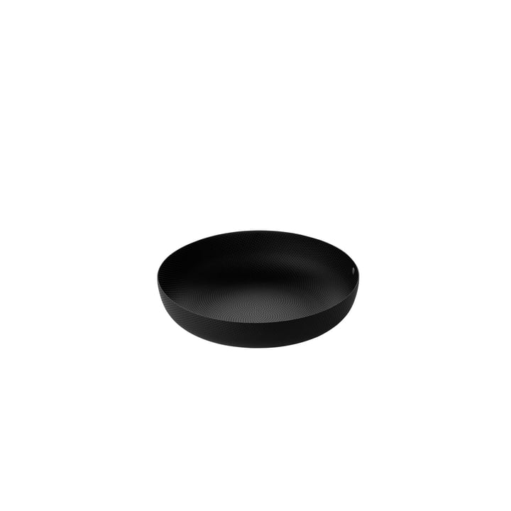 Skål Ø 21 x H 4,7 cm af Alessi i sort med relieffdekoration