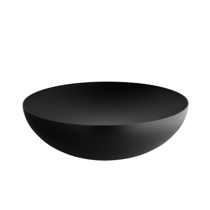 Dobbeltvægget skål Ø 32 x H 9,5 cm af Alessi i sort med relieffdekoration