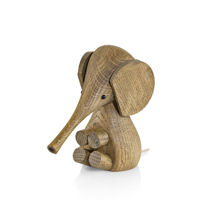 Gunnar Flørning Baby Elefanttræ Figur H 11 cm røget af Lucie Kaas i eg