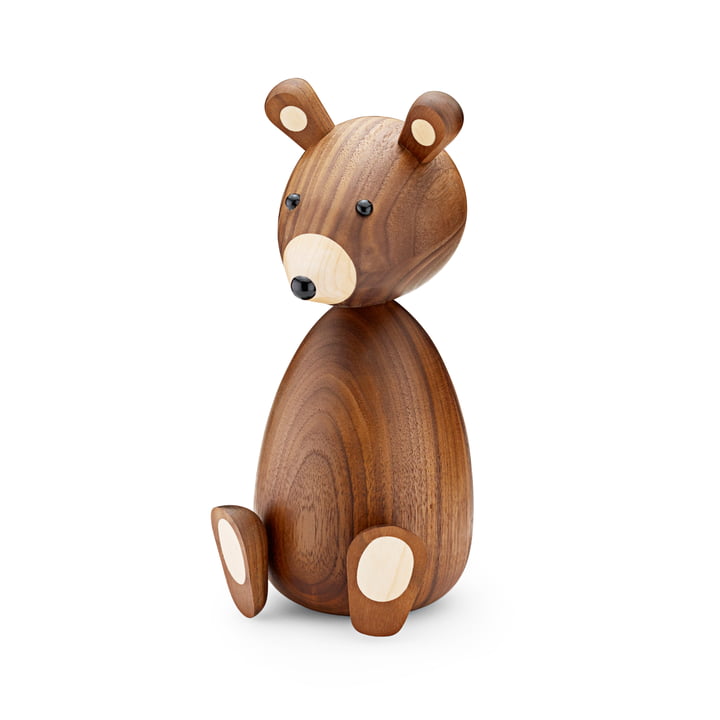 Papa Bear træfigur H 23,5 cm af Lucie Kaas i valnød