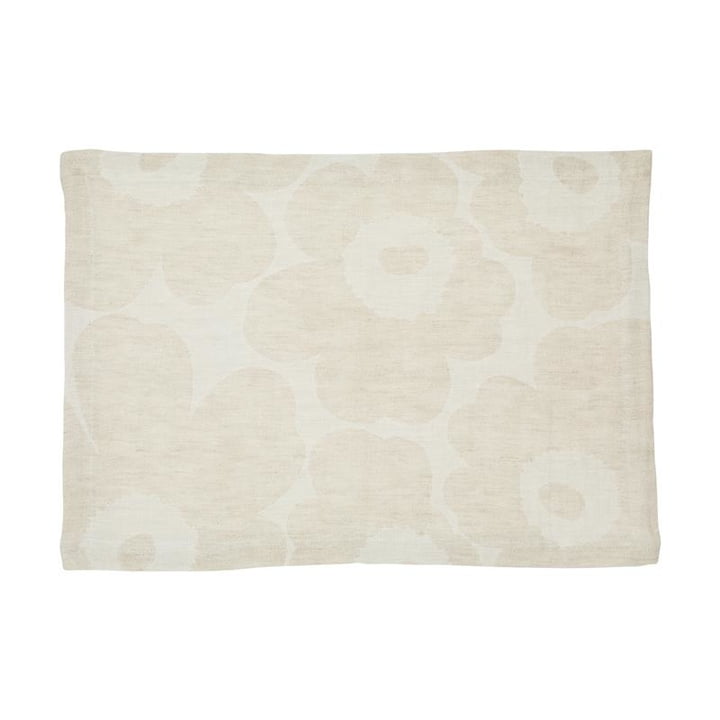 Pieni Unikko vævet dækkeserviet, beige/hvid fra Marimekko
