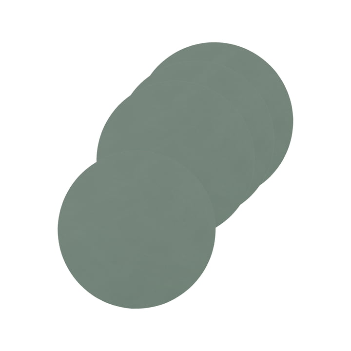 Glasskånere runde Ø 10 cm fra LindDNA i Nupo pastelgrøn (sæt med 4)