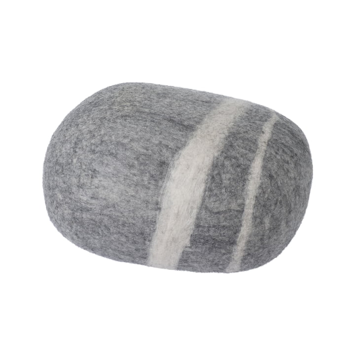 Pebble stone pude Carl XL fra myfelt i lys grå meleret