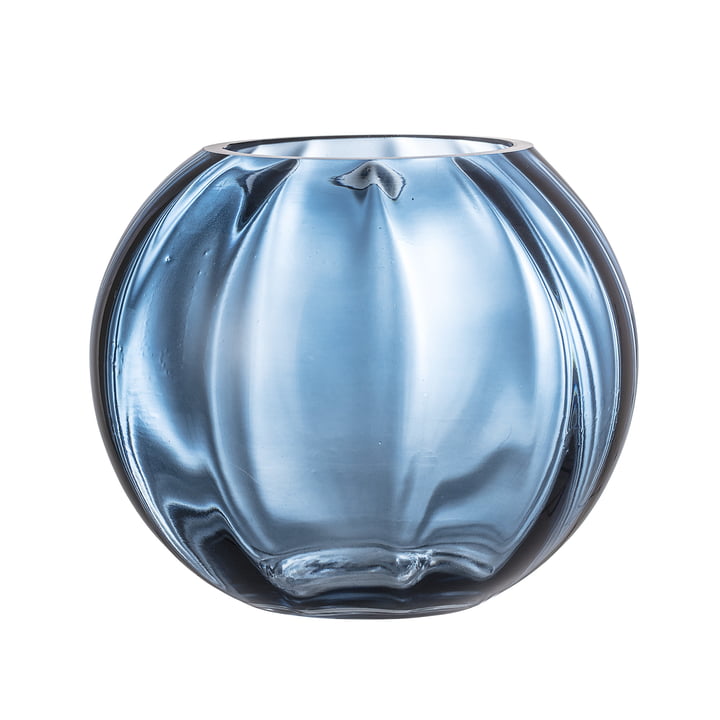 Bloomingville - glasvase, Ø 18 x H 15 cm, blå