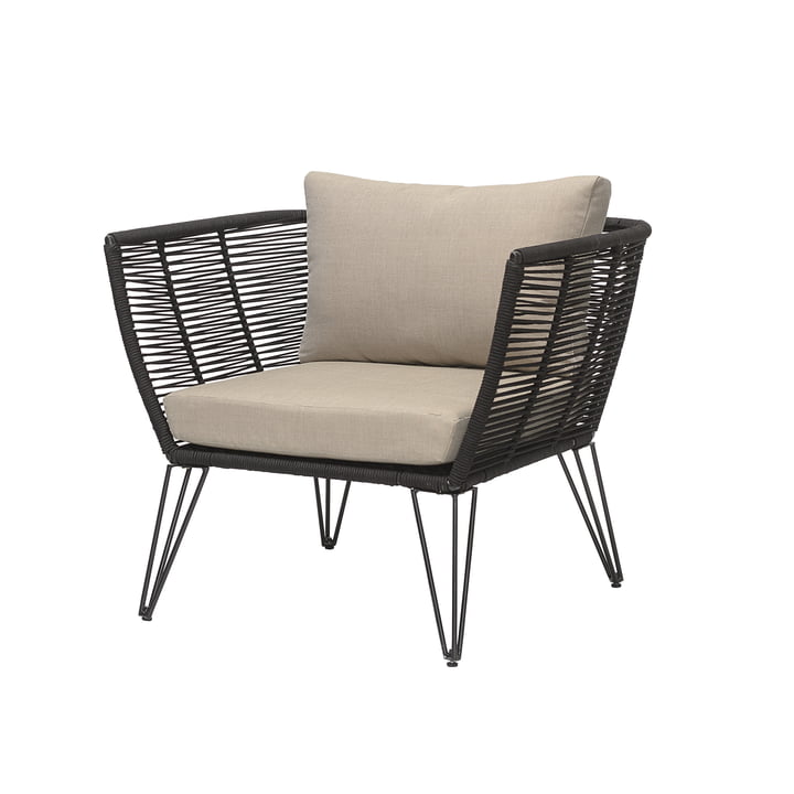 Mundo Lounge Chair med hynde fra Bloomingville i sort/beige