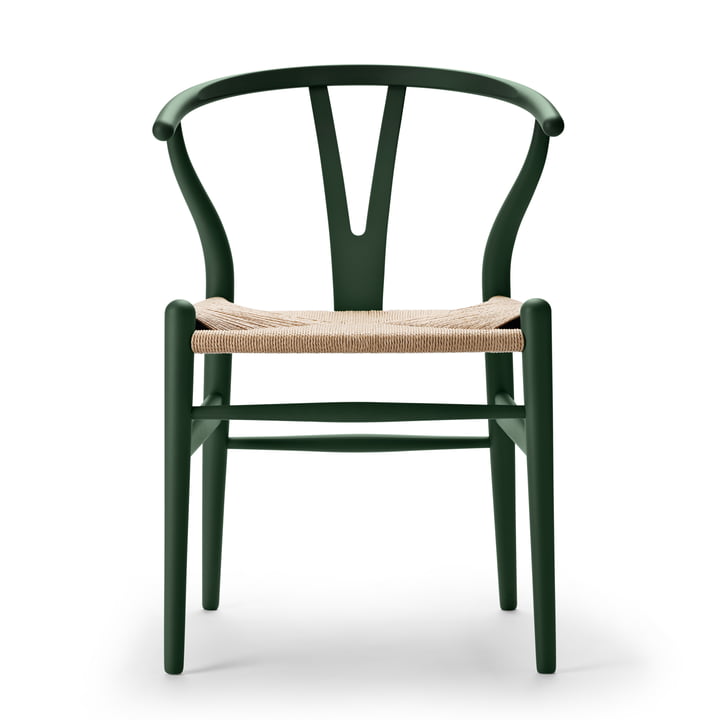 CH24 Wishbone Chair af Carl Hansen i soft green / naturlig vævning