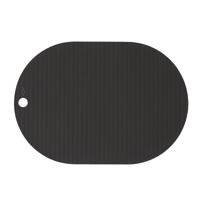 Ribbo oval dækkeserviet, sort fra OYOY